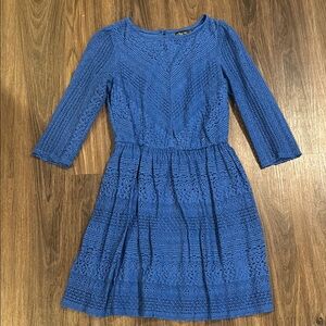 Ruby Rox Royal Blue Lace 3/4 Sleeve Sundress Dress Small